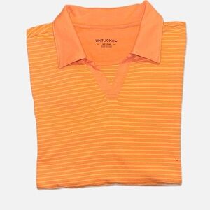 UNTUCKit Men’s Size M Peyton Orange Short Sleeve Collared Polo Shirt
